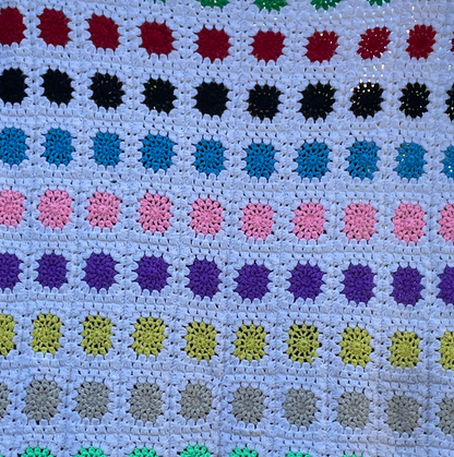rainbow granny square blanket