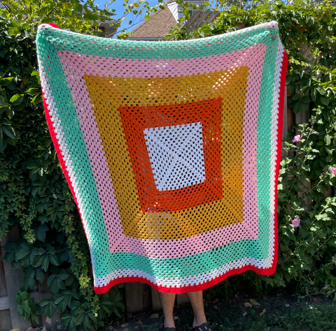 rainbow crochet blanket