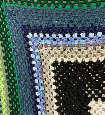 cool blue crochet blanket