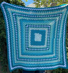 teal crochet blanket