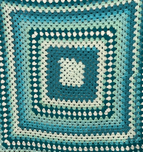teal crochet blanket