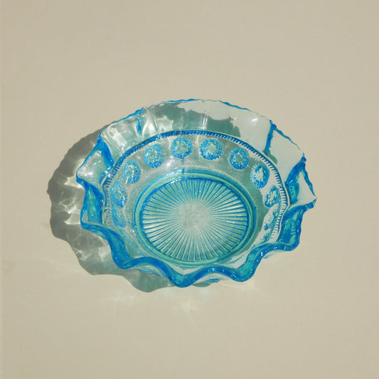 vintage aqua dish fenton glass