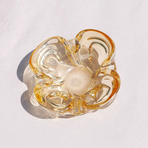 amber art glass murano catchall