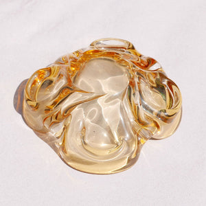 amber art glass murano catchall
