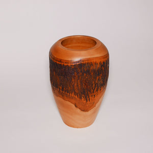 wood bark vase : large w circle opening