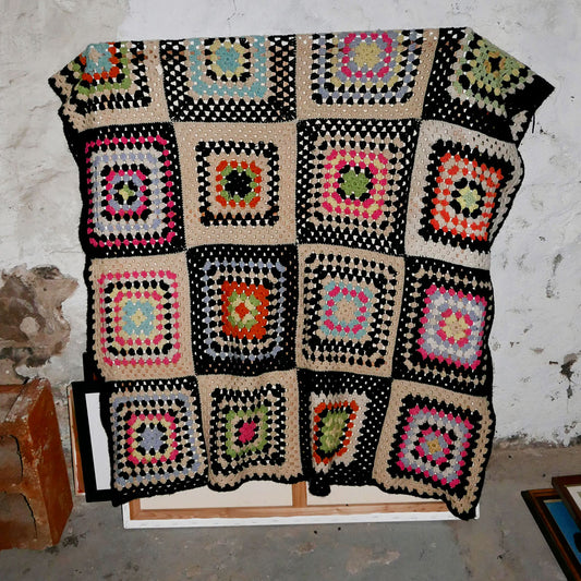 black crochet blanket