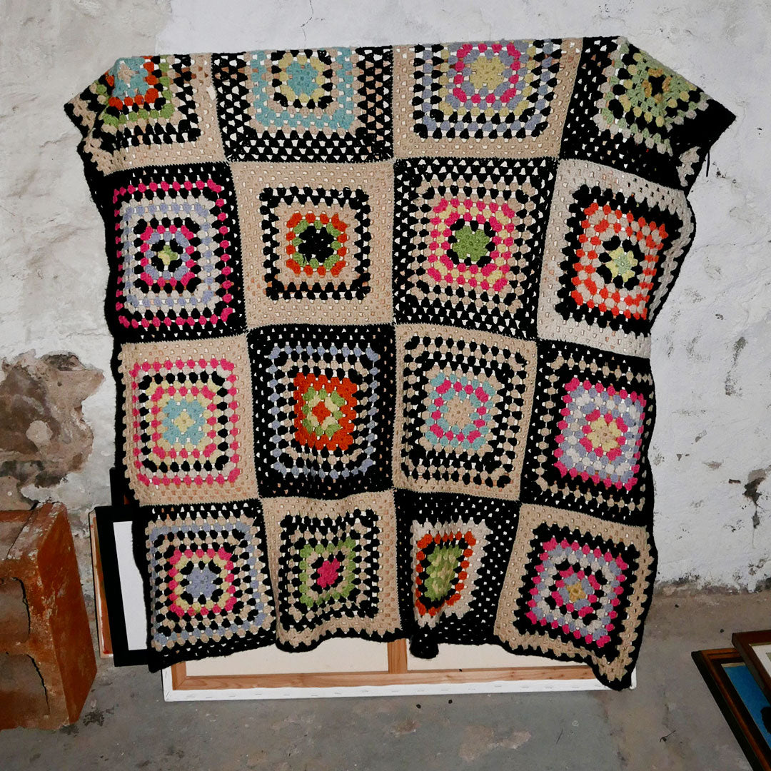 black crochet blanket