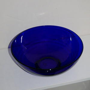 cobalt blue serving bowls vintage glass black dot shops
