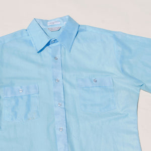 baby blue button up