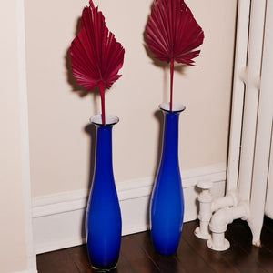 2 x cobalt blue decorative vases