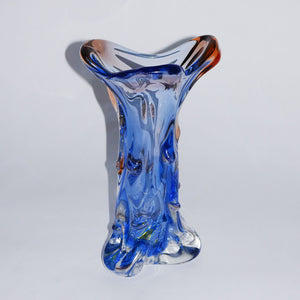 tall blue murano glass vase