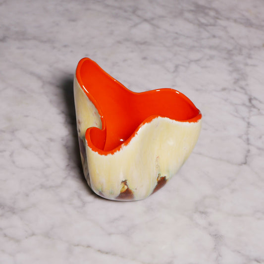 hand painted tulip shaped bowl