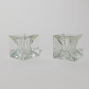 cubed glass tea light candle holders