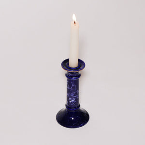 navy ceramic candle holder