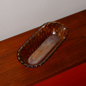 iridescent carnival glass 'celery dish'