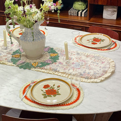 6 Mikasa Japan Stone Manor Red Masterpiece F5814 27cm 10.5" Dinner Plates
