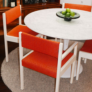 space age white and orange dining set