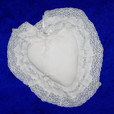 cream heart pillow