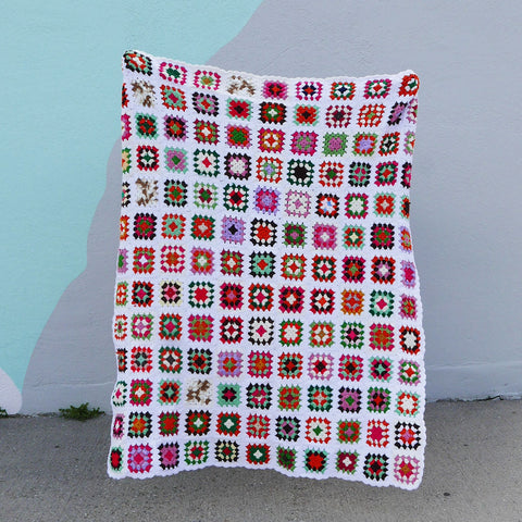 granny square knit blanket