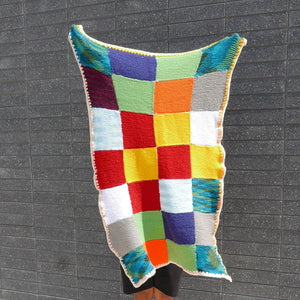 vintage square knit blanket