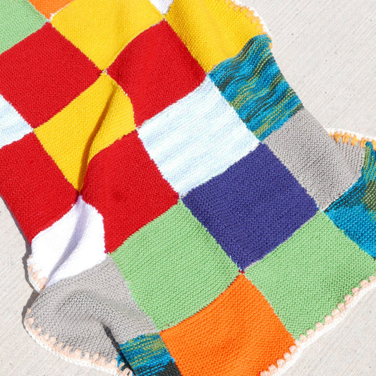 vintage square knit blanket