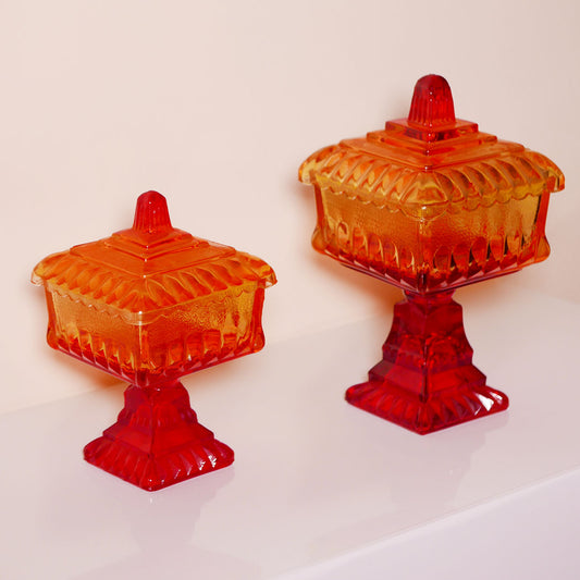 honey gold vintage candy dishes