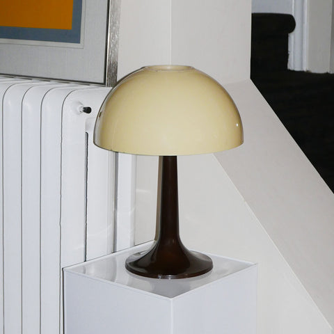 powder yellow and brown mushroom lamp