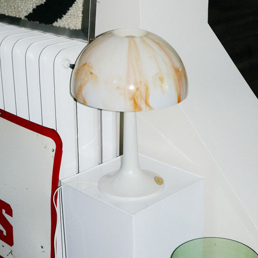Retro Gilbert Softlite Mushroom Lamp 1970s Marbled Table lamp Mid Century Modern