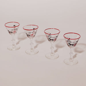 4 x libbey hansom cocktail glasses