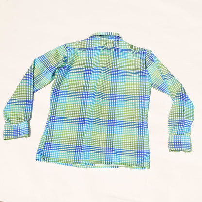 70s plaid button up