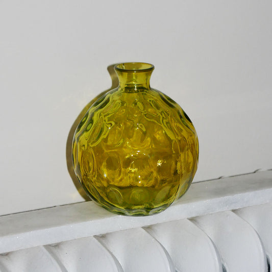 olive thumbprinted vase
