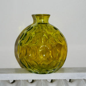 olive thumbprinted vase