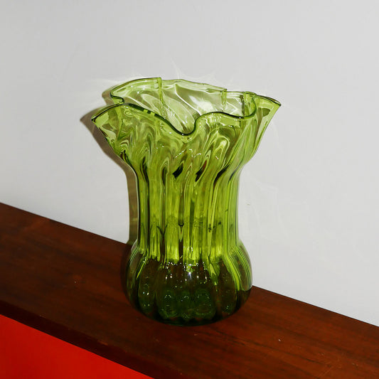 green handkerchief vase