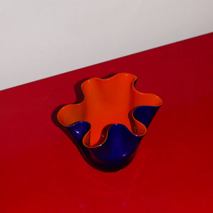 blue/orange handkerchief vase