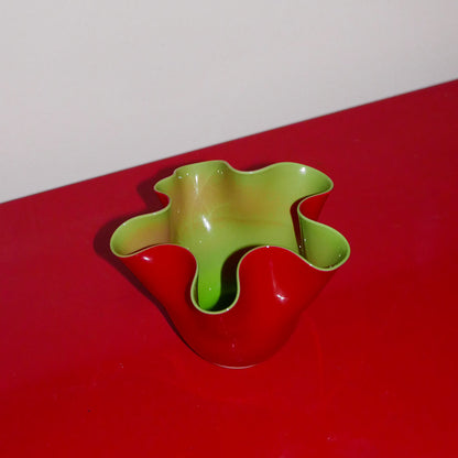 red/green handkerchief vase