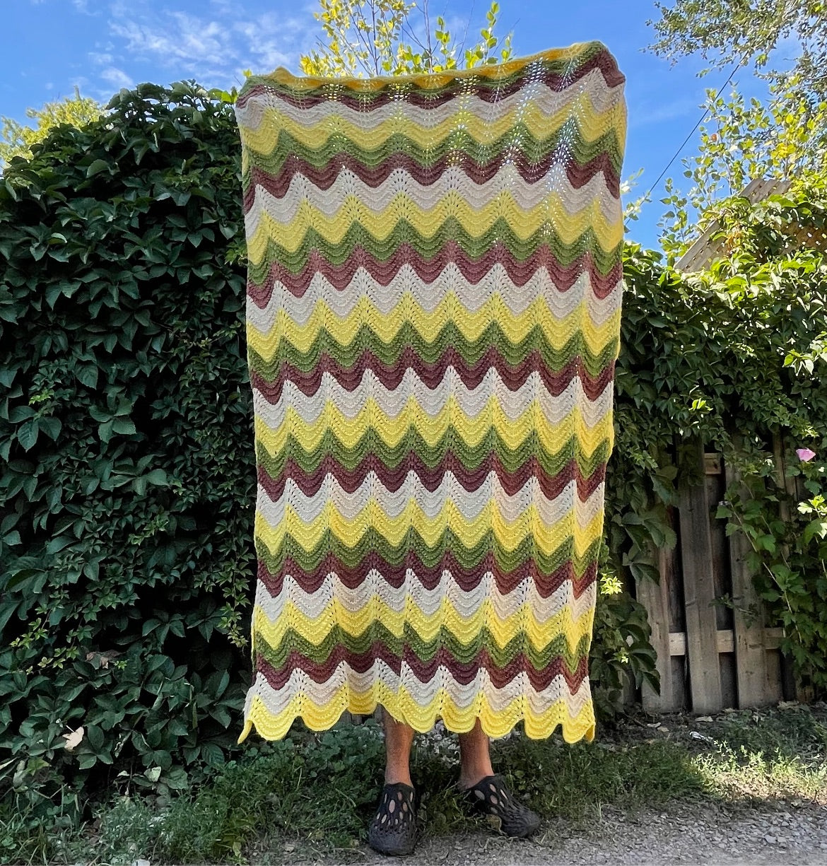retro zig zag knit blanket