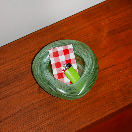 seafoam glass dish