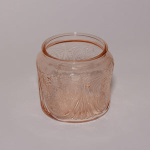 pink depression glass cookie jar