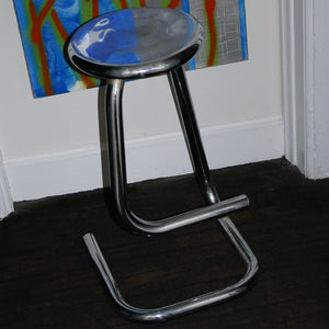 chrome paperclip stool