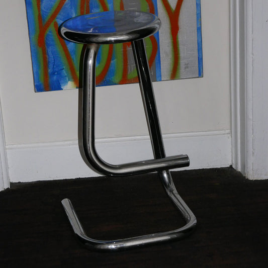chrome paperclip stool