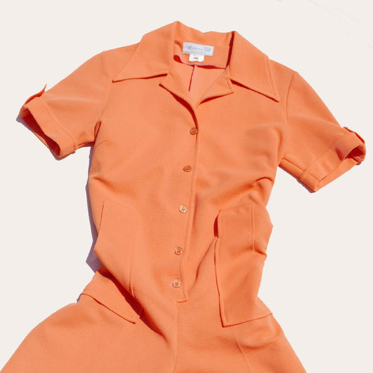 vintage peach playsuit kitty