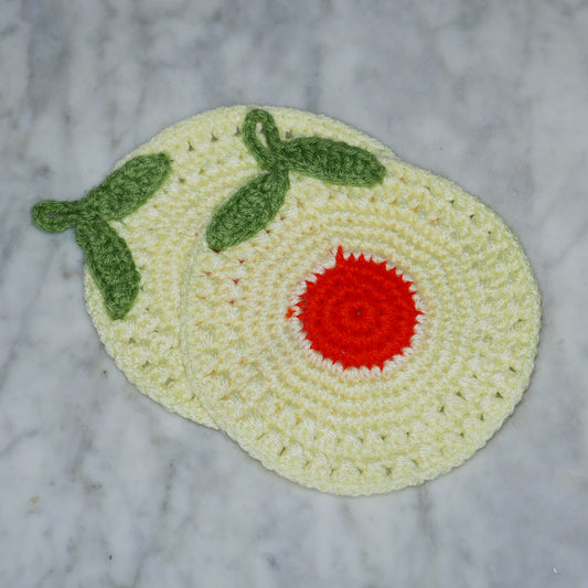 hand knit potholder set