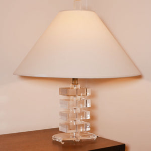 geometric stacked lucite lamp