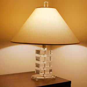 geometric stacked lucite lamp