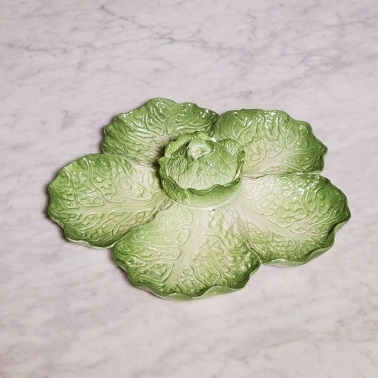 vintage ceramic lettuce serving dish