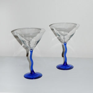 vintage wavy martini glasses