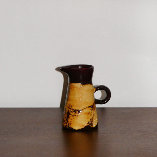 beautiful mid century decorative ceramic picture in brown and golden yellow hues