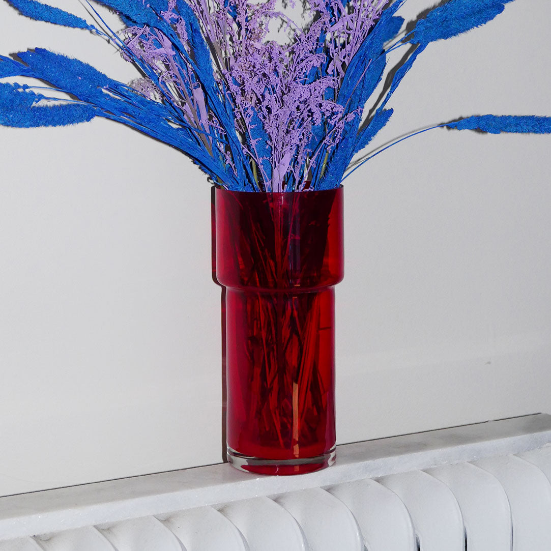 modern red vase