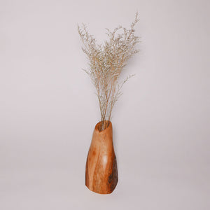 wood bark vase: small w fluted top