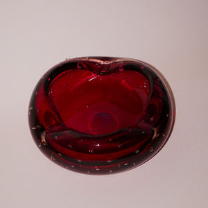 murano cranberry dish